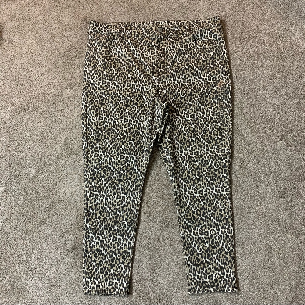 AEO AMERICAN EAGLE Plus Size LEOPARD Next Level STRETCH Skinny JEANS Pants Sz 24
